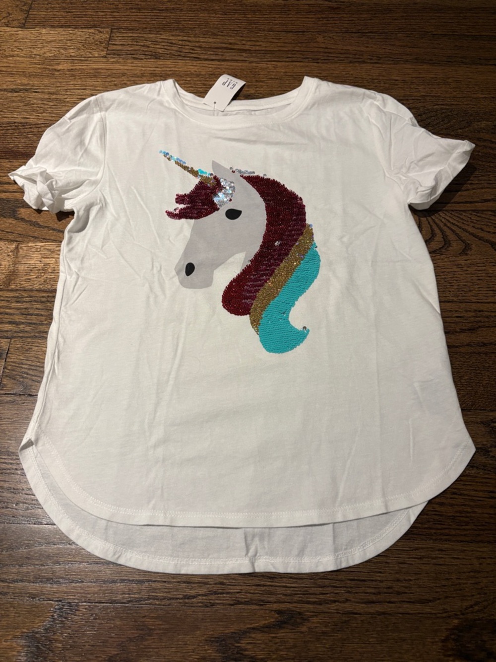 Gap kids flip sequins unicorn tee